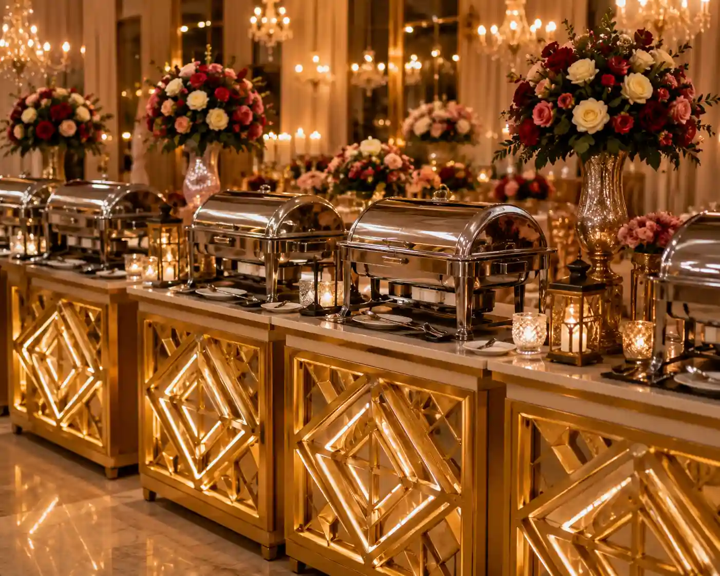 Golden wedding setup