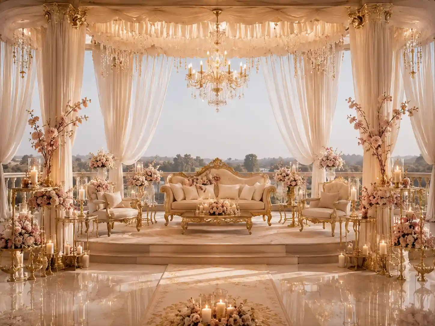 Outdoor wedding seating decor