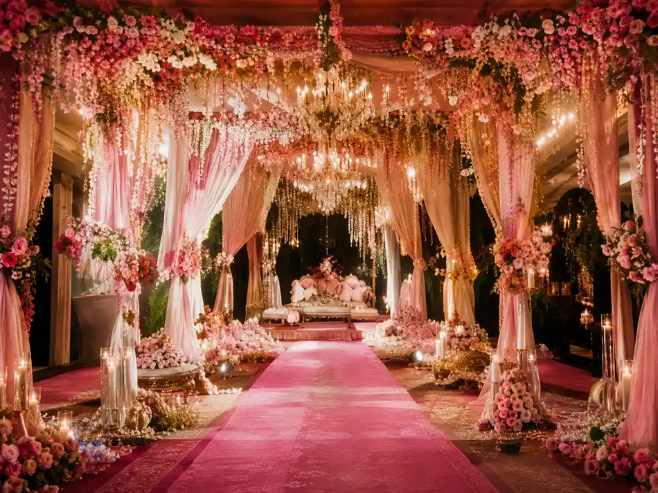Floral romance wedding decor theme