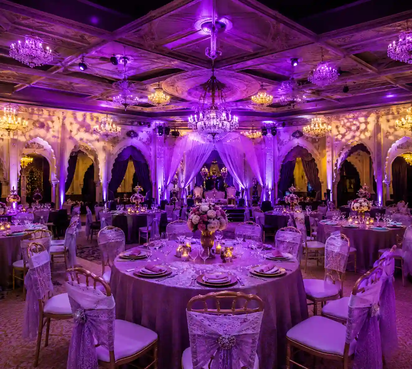 Luxury purple event setup