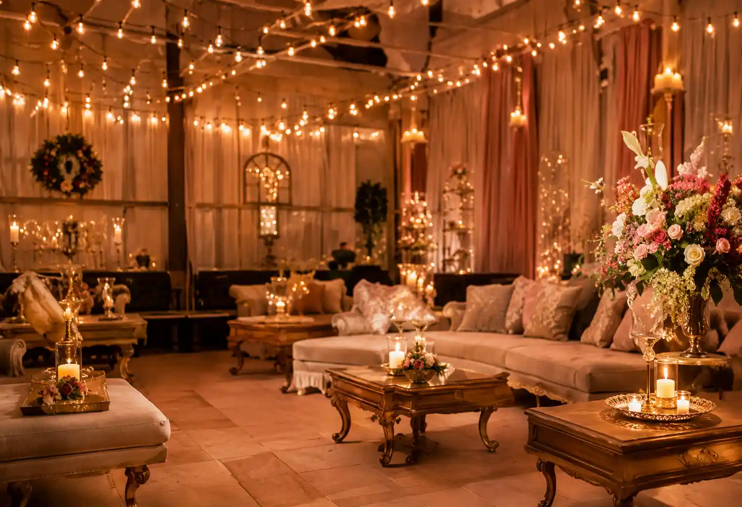 Cocktail party event setup