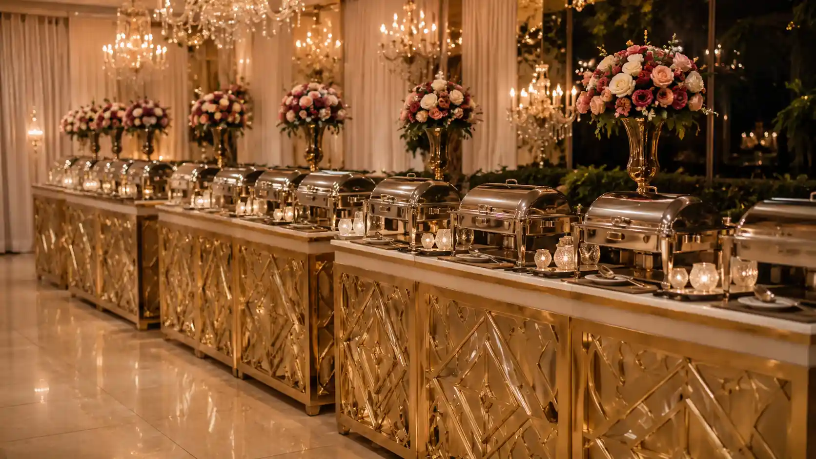 Buffet table setup