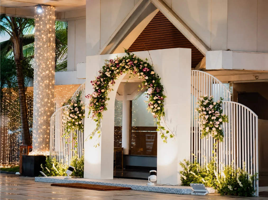 Engagement ceremony stage with couple seating