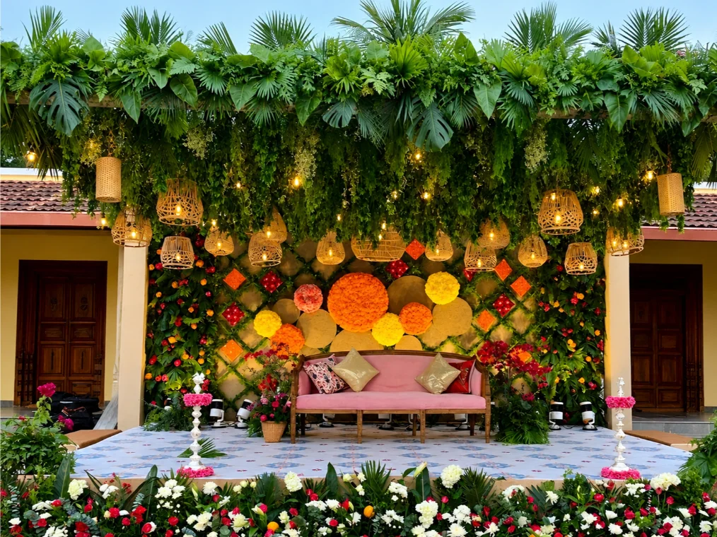 Living room decor for wedding home celebration