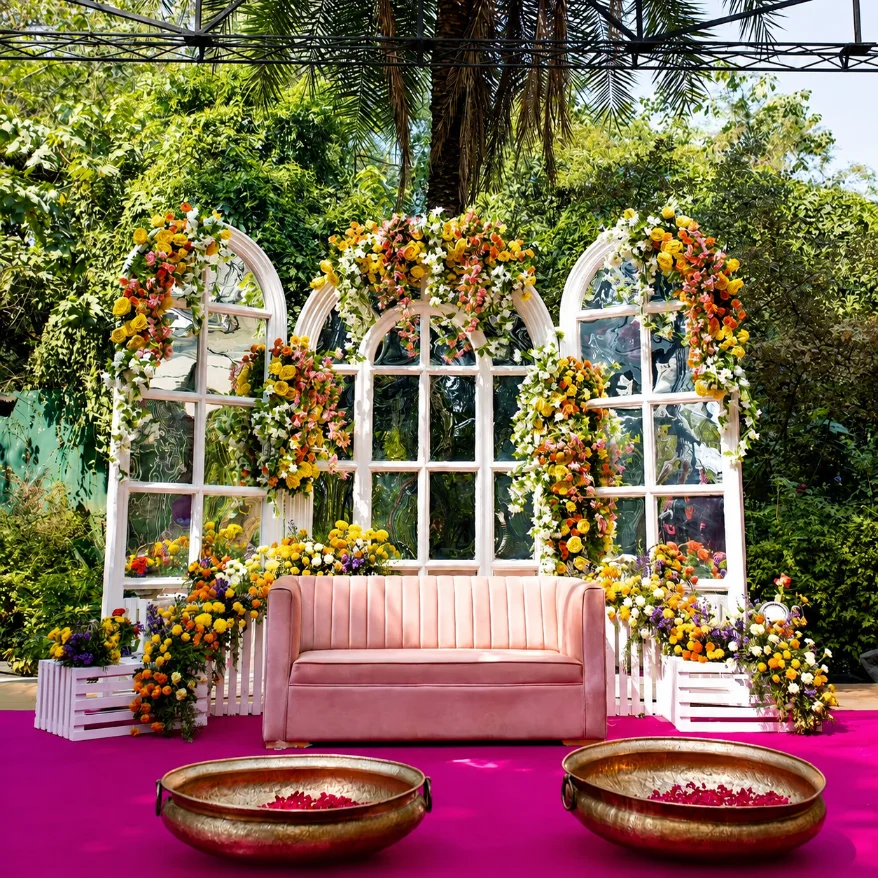 Mehendi resort wedding setup