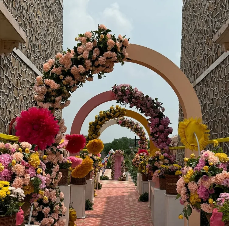 Elegant floral wedding stage