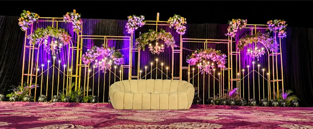Floral wedding stage decor