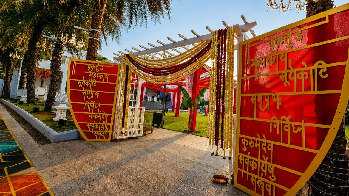 Destination wedding mandap and stage decor