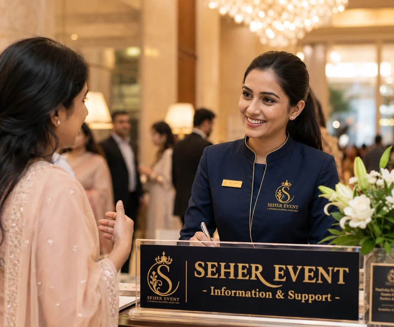 Event day help desk for guest management